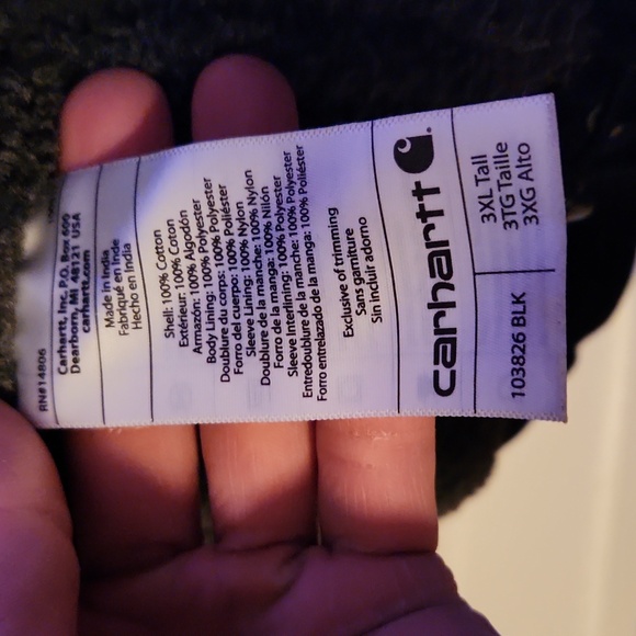 Carhartt Black Sherpa Lined Utility Jacket - 3XLT - Picture 4 of 5